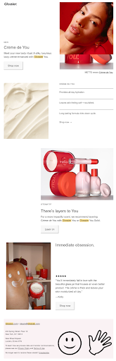 Glossier email newletter templete 